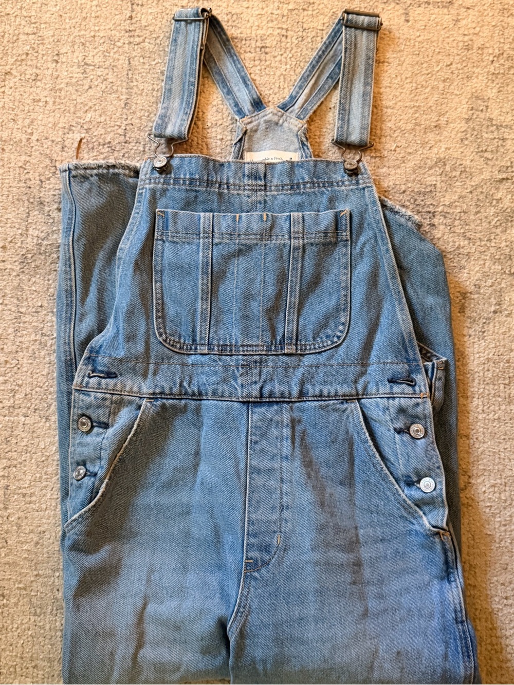 Abercrombie & Fitch Light Blue Denim Women's Overalls